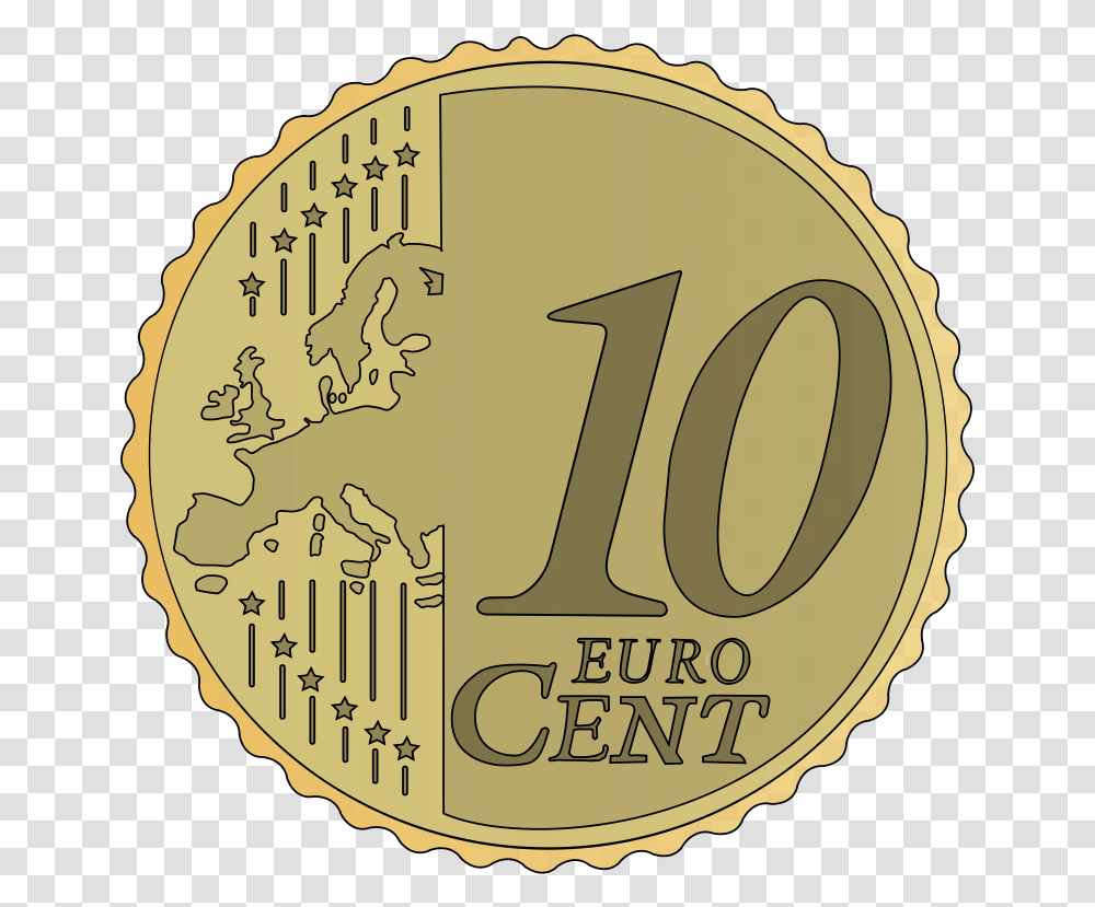 Clip Art Free Euro Cent Frankes 50 Cent Euro, Number, Coin Transparent Png