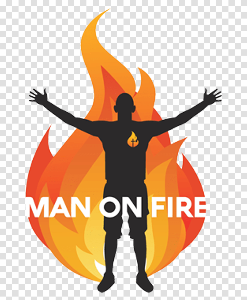 Clip Art Free Stock Manonfire Man On Fire Cartoon Victory Arms, Person, Poster, Advertisement, Text Transparent Png