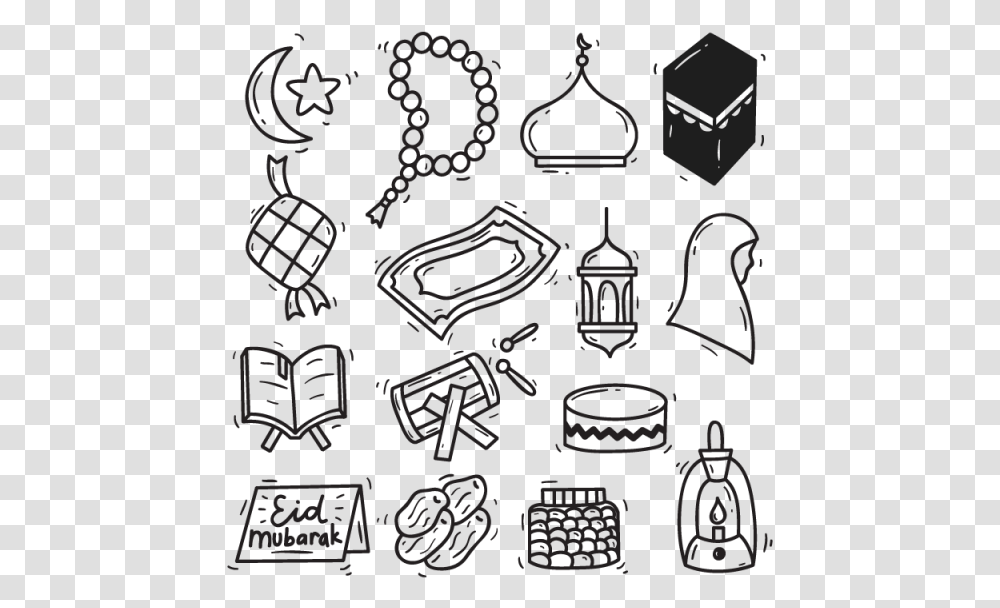 Clip Art Freeuse Library Modern Eid Mubarak Icon Islamic Doodle, Accessories, Accessory, Jewelry Transparent Png