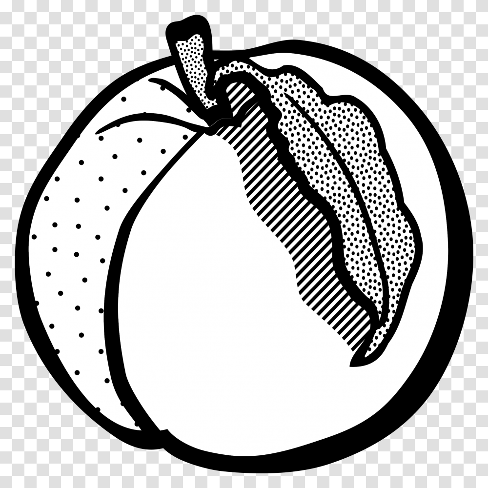 Clip Art Freeuse Library Peach Clipart Line Art Frames Peach Clipart Black And White, Plant, Vegetable, Food, Produce Transparent Png