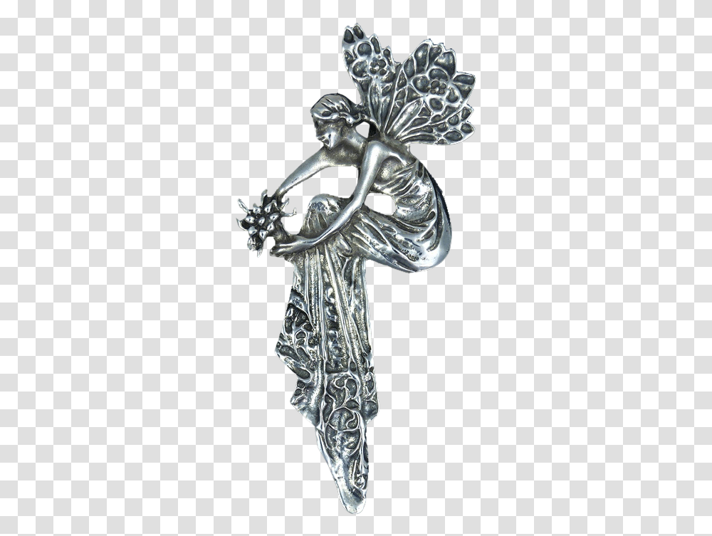 Clip Art Freeuse Library Pin Art Nouveau Style Art Nouveau Fairy Brooch Sterling, Cross, Trophy Transparent Png