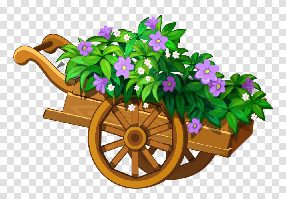 Clip Art Garden, Wheel, Machine, Vehicle, Transportation Transparent Png