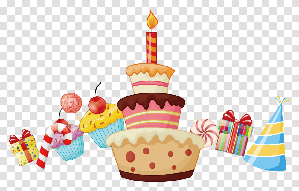 Clip Art Gifts Cake Box Happy Birthday Cartoon, Dessert, Food, Birthday Cake, Sweets Transparent Png