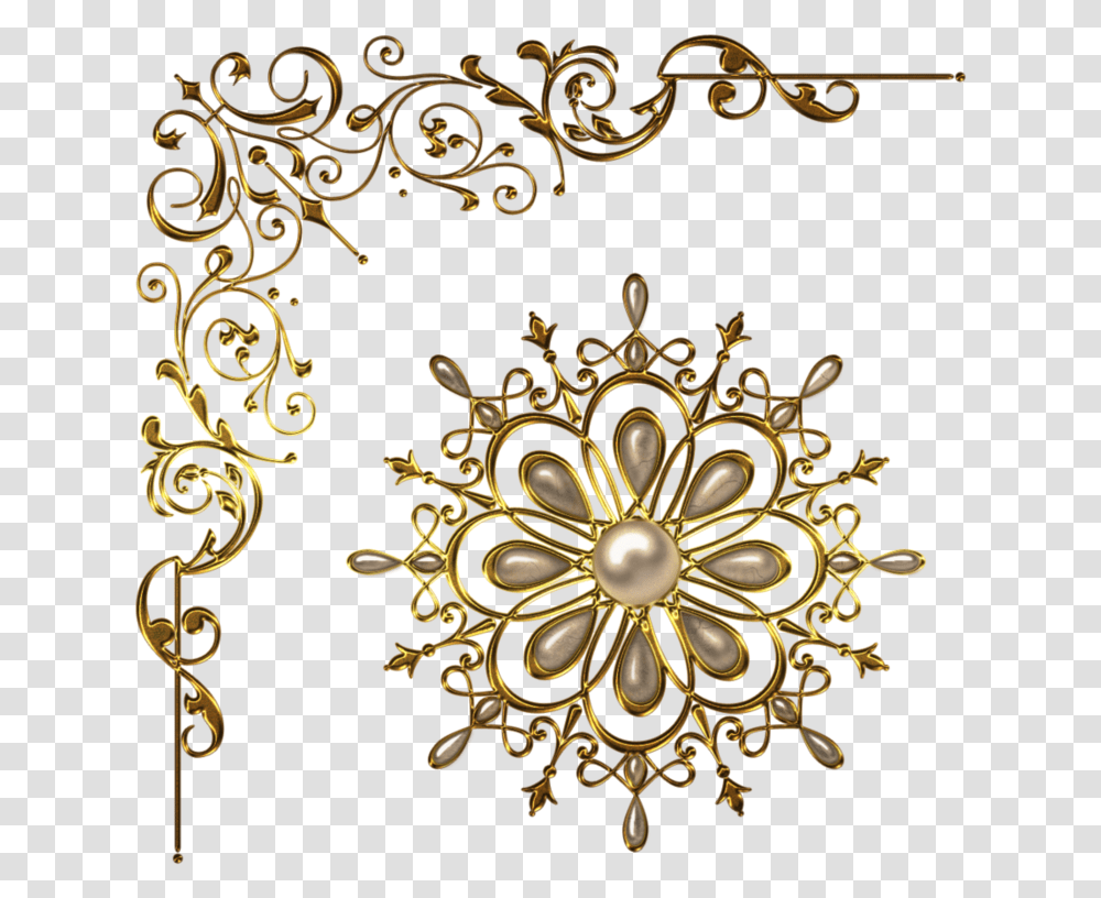 Clip Art Gold Design Background Vintage Corner Border Design, Floral Design, Pattern, Chandelier Transparent Png