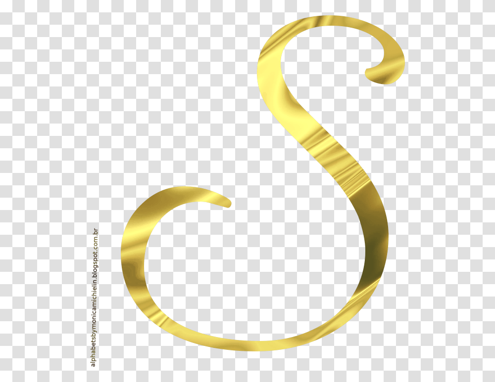 Clip Art Gold Font Letra S Dourada, Hook, Animal, Stick, Cane Transparent Png
