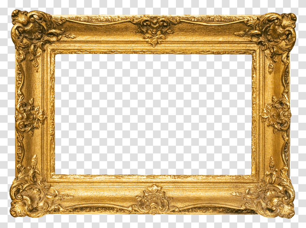 Clip Art Gold Picture Frame Old Timey Picture Frame Transparent Png