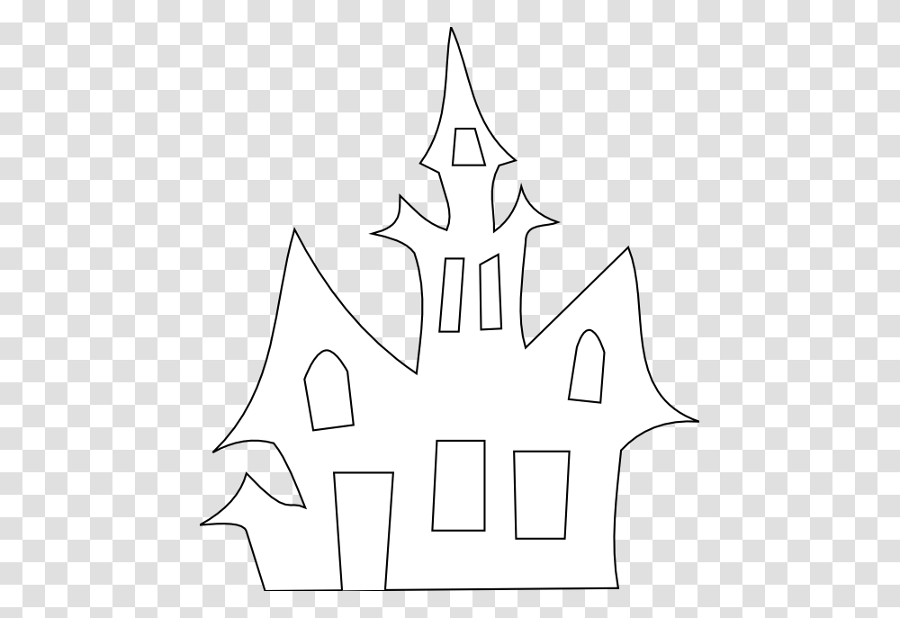 Clip Art Haunted Houses Clip Art Black And White Clip Art Of A Haunted House, Stencil, Star Symbol, Leaf Transparent Png