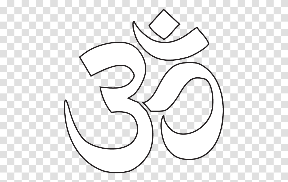 Clip Art Hindu Religious Symbols White Om Symbol, Stencil Transparent Png