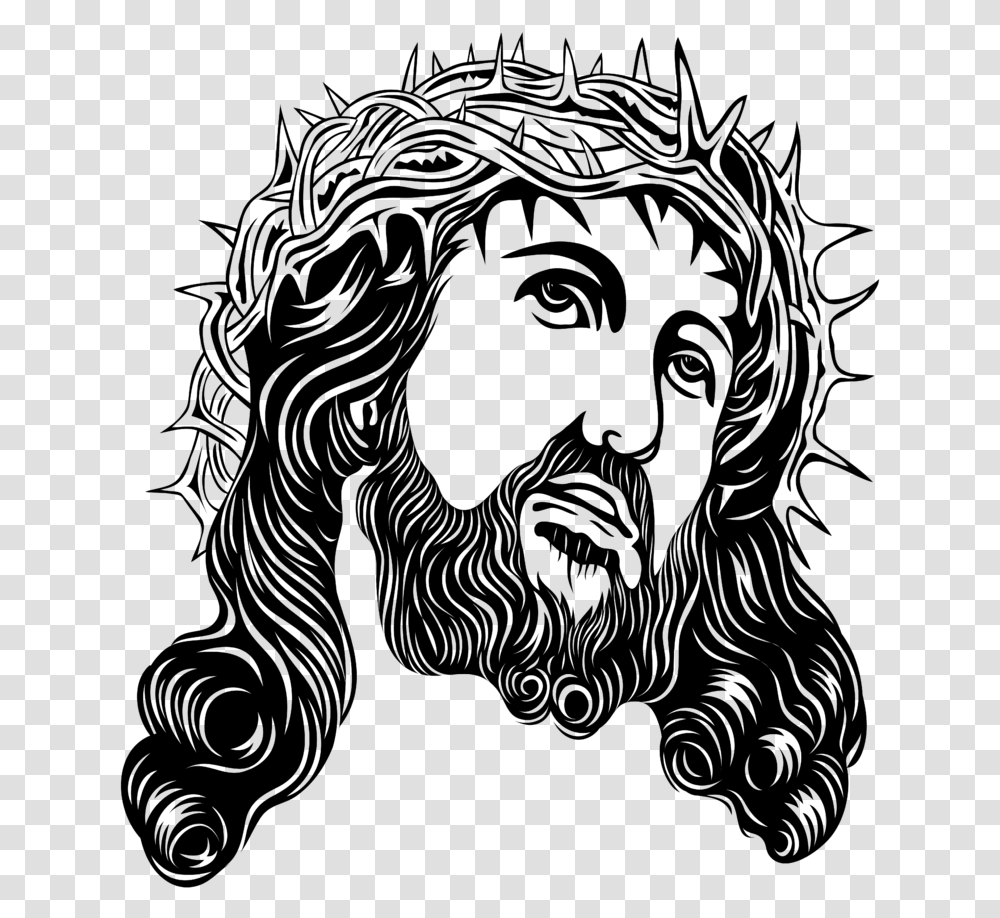 Clip Art Holy Face Clip Art Jesus With Crown Of Thorns, Gray, World Of Warcraft Transparent Png
