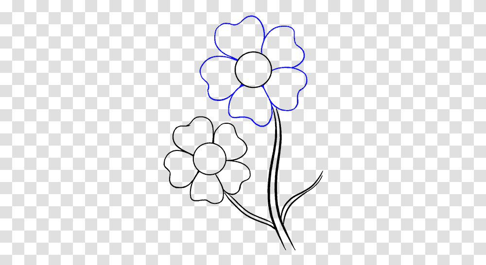 Clip Art How To Draw Flowers Drawing Of Flowers Easy, Logo, Trademark Transparent Png