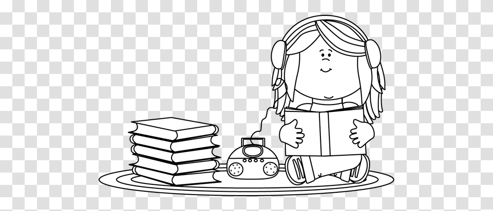 Clip Art Image Of School Clipart Black And White, Reading, Drawing, Doodle, Cleaning Transparent Png