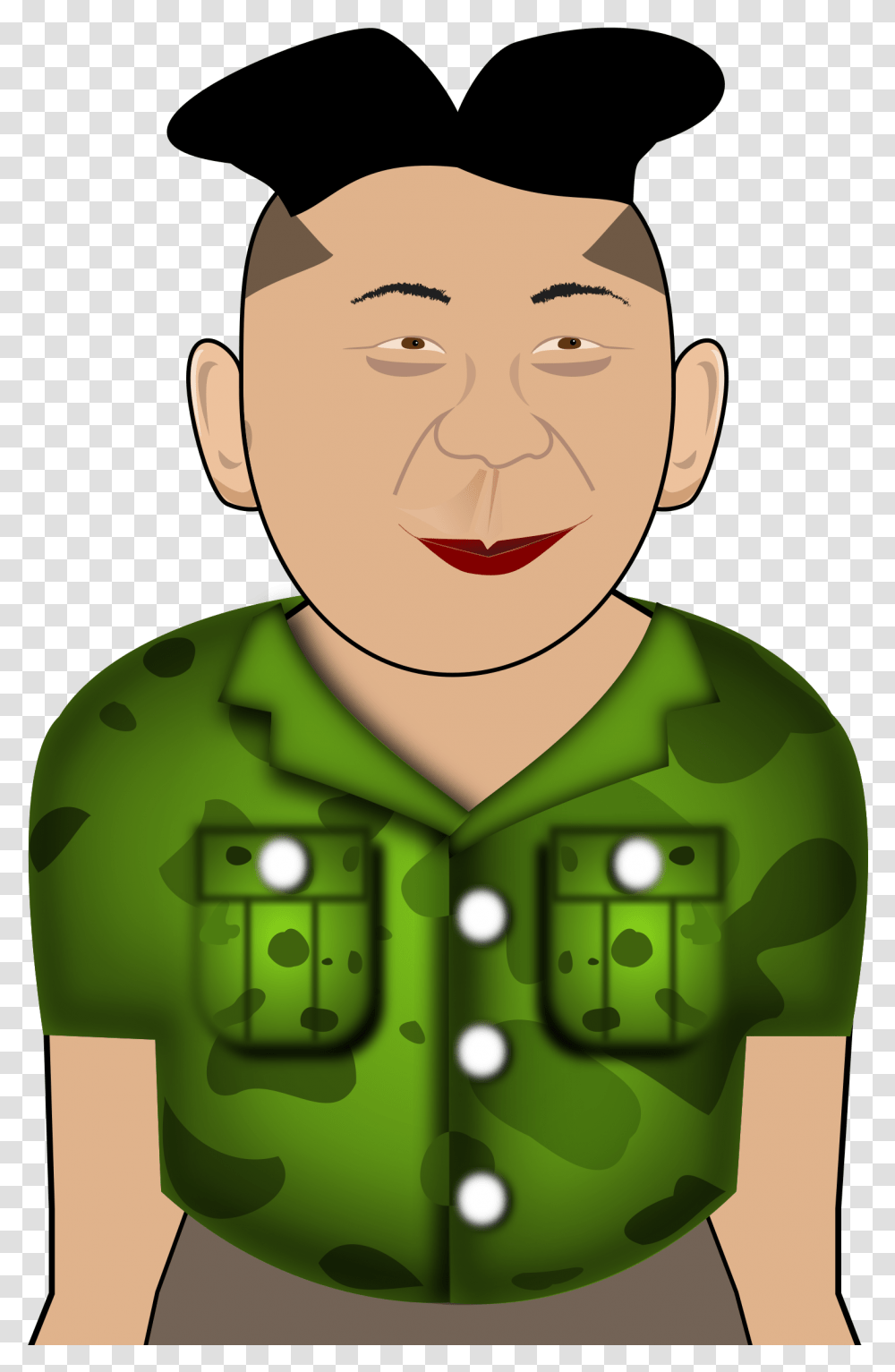 Clip Art In A Green Shirt Kim Jong Un Pdf, Toy, Face, Plant, Food Transparent Png