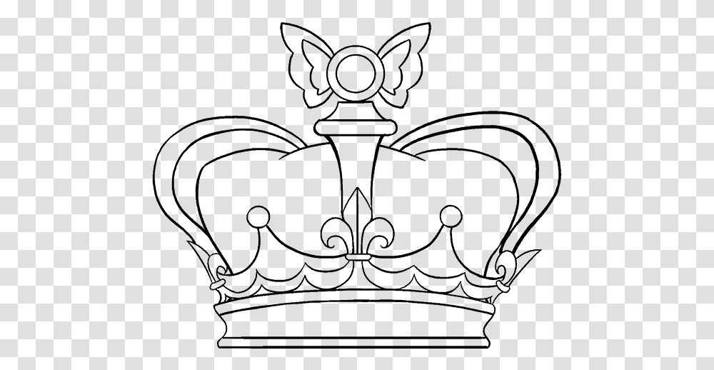 Clip Art In Few Easy Steps Queens Crown Drawing Easy, Gray, World Of Warcraft Transparent Png