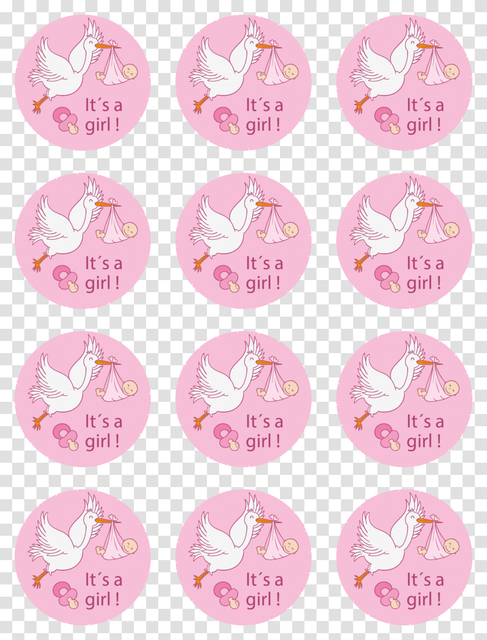 Clip Art Its A Girl Cupcake Toppers Shower Baby Topper Its Girl, Cosmetics, Label, Face Makeup Transparent Png