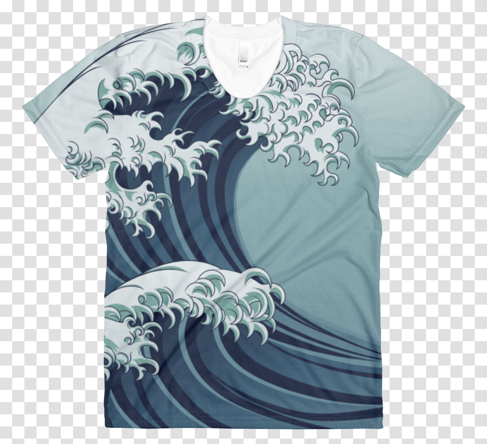 Clip Art Japanese Style Wave Japanese T Shirt Sublimation, Apparel, Sleeve, T-Shirt Transparent Png