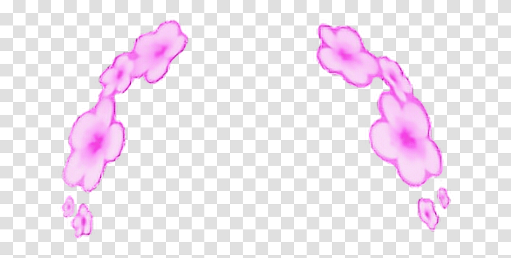 Clip Art Kawaii Crown Snapchatfilter Flowers Tumblr Snapchat Pink Flower Filter, Plant, Petal, Person, Pollen Transparent Png