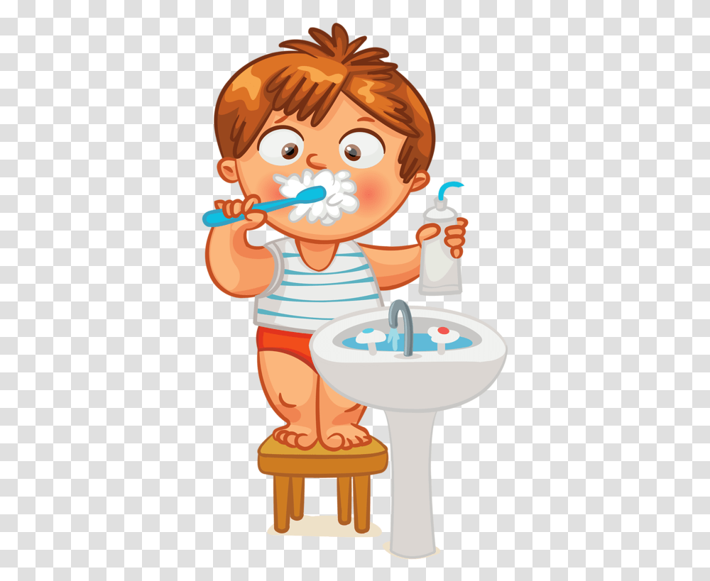 Clip Art Kid Brush Teeth Clock Time Brush Your Teeth Clipart, Toy, Face, Water, Washing Transparent Png