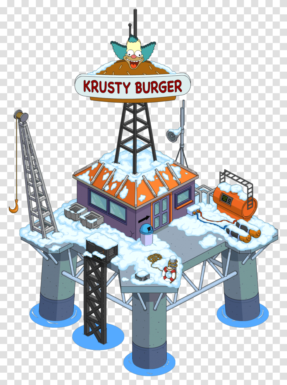 Clip Art Krusty Burger Rig The Krusty Burger Rig, Building, Architecture, Construction Crane, Tower Transparent Png
