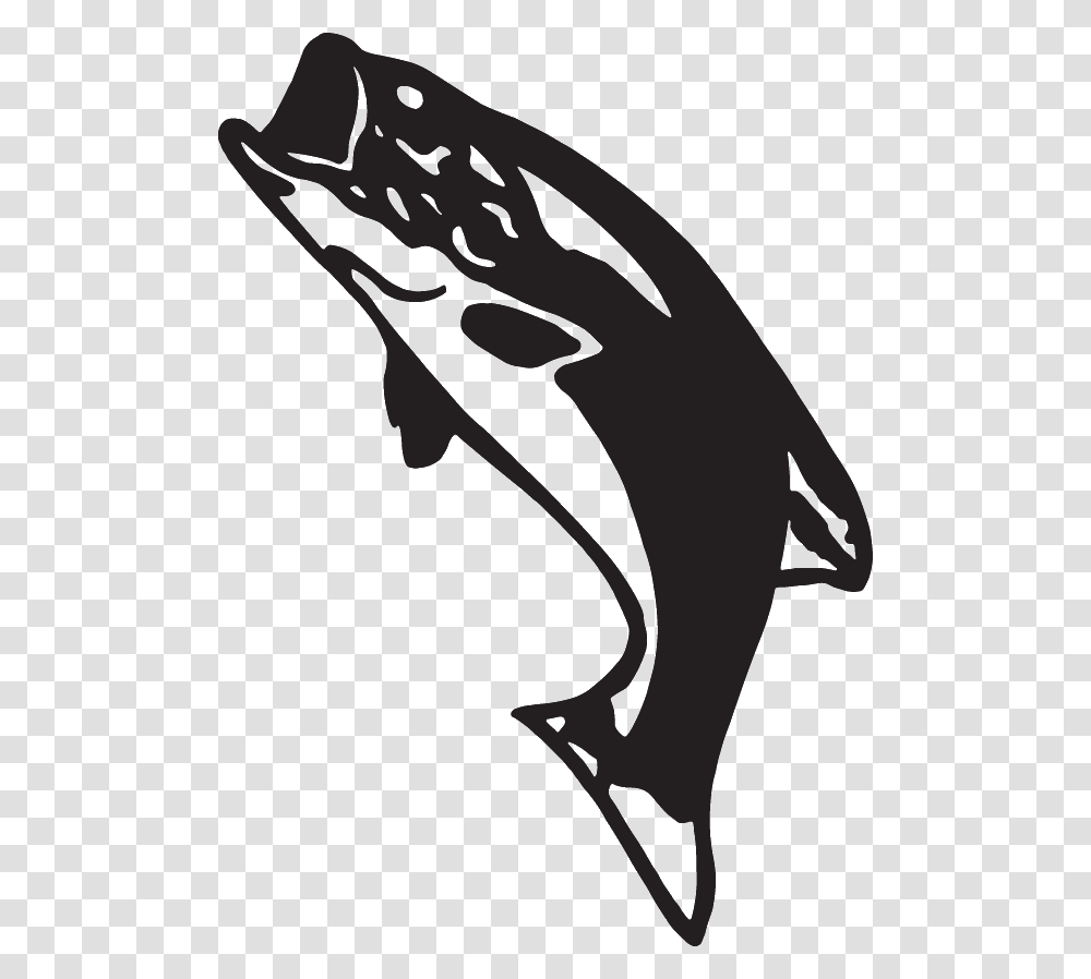 Clip Art Largemouth Bass Silhouette Bass Fishing Fish Jumping Out Of Water Silhouette, Stencil, Animal, Sea Life, Mammal Transparent Png