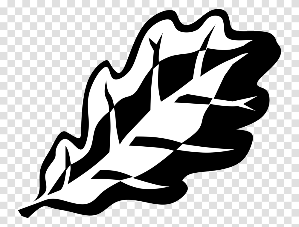 Clip Art Leaf Vector Black And White Illustration, Stencil, Hand Transparent Png