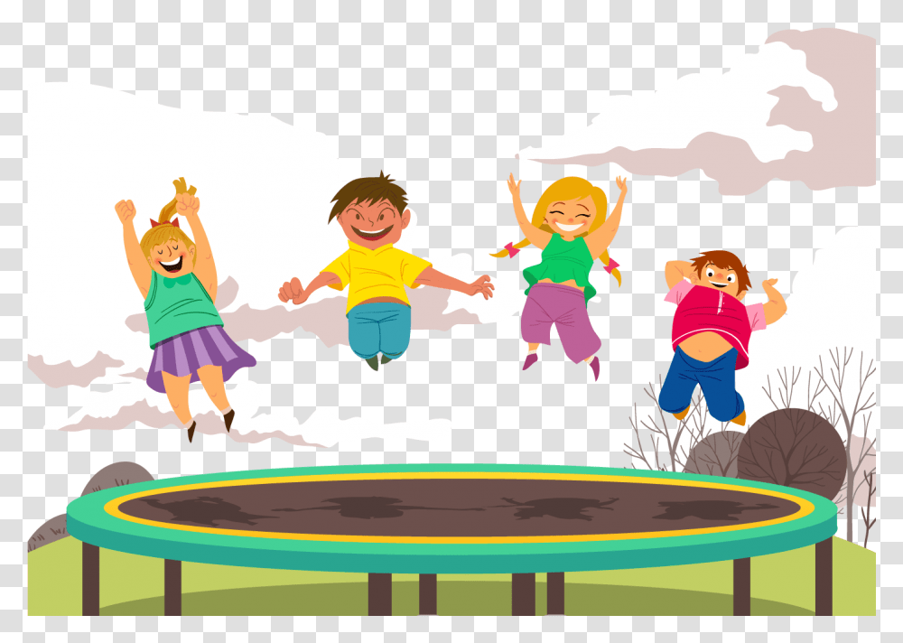 Clip Art Library Stock Child Trampolining Happy Children Kids Trampoline, People, Person, Human, Family Transparent Png
