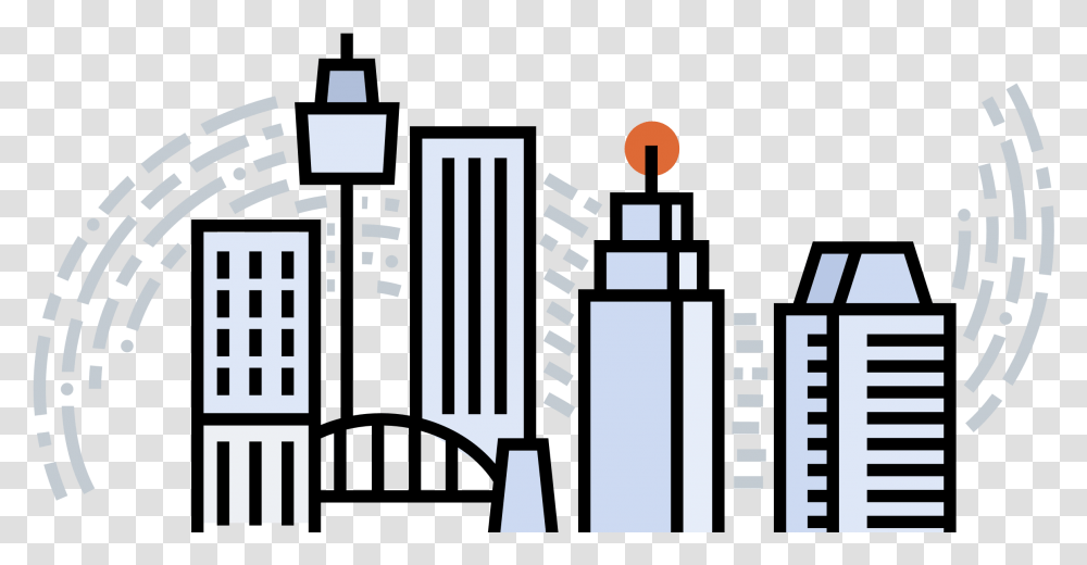 Clip Art Library Stock Huge City Icons Sydney, Label, Road, Stencil Transparent Png
