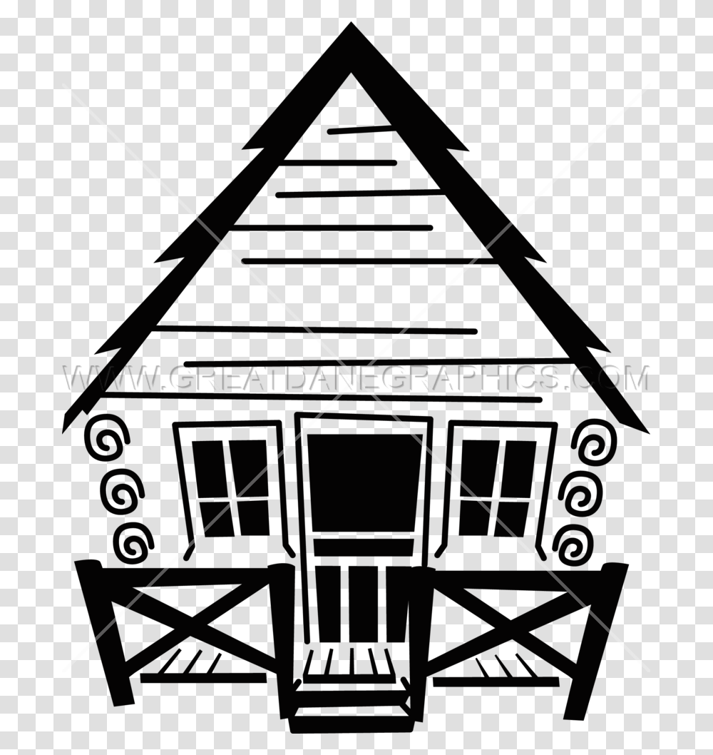 Clip Art Log Cabin Image Cottage Vector Graphics Cottage Clipart Black And White, Triangle, Housing, Building, House Transparent Png