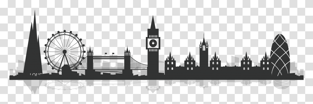 Clip Art London Silhouette London Skyline Silhouette, Tower, Architecture, Building, Spire Transparent Png