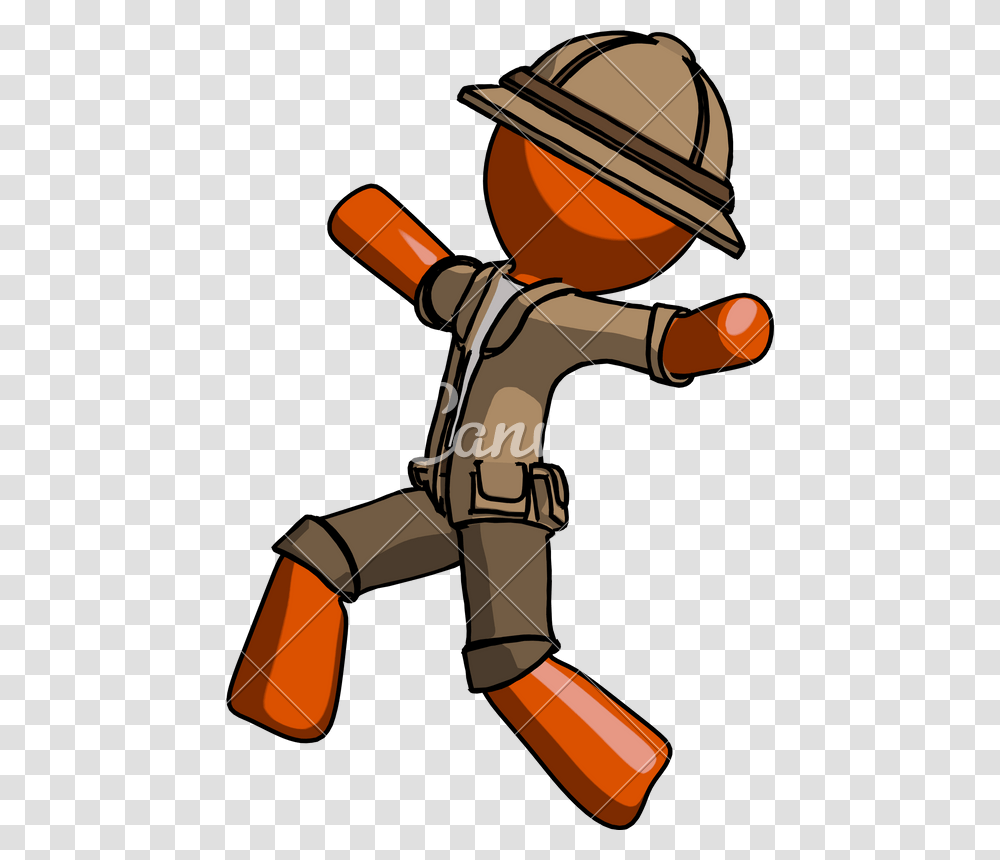 Clip Art Man Running Away Orange Man Explorer, Leisure Activities, Sport, Sports, Duel Transparent Png