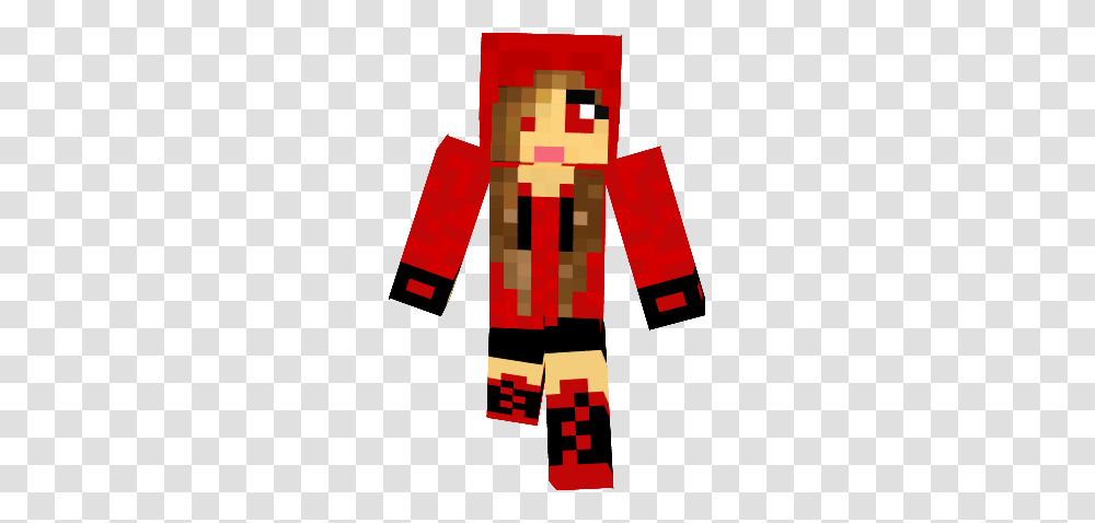 Clip Art Minecraft Skins Girl Hoodie Cute In Red Clipart, Apparel, Jacket, Coat Transparent Png