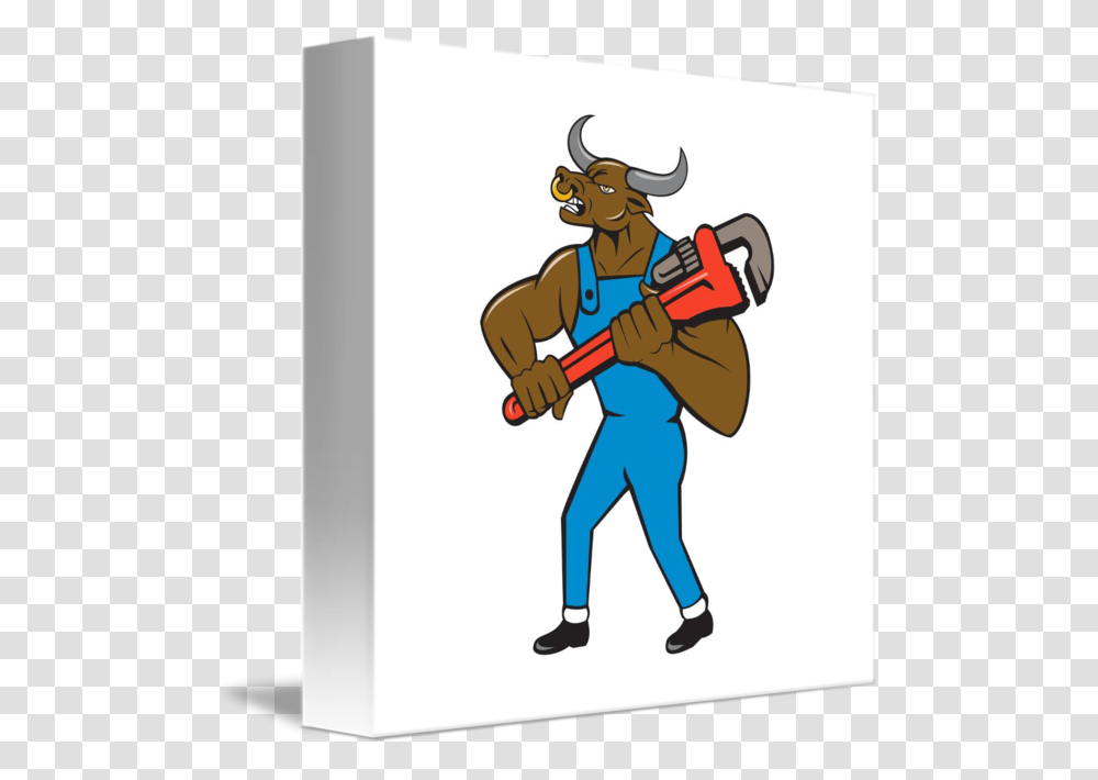 Clip Art Minotaur Bull Wrench Isolated Wrench, Person, Musical Instrument, Leisure Activities, Label Transparent Png