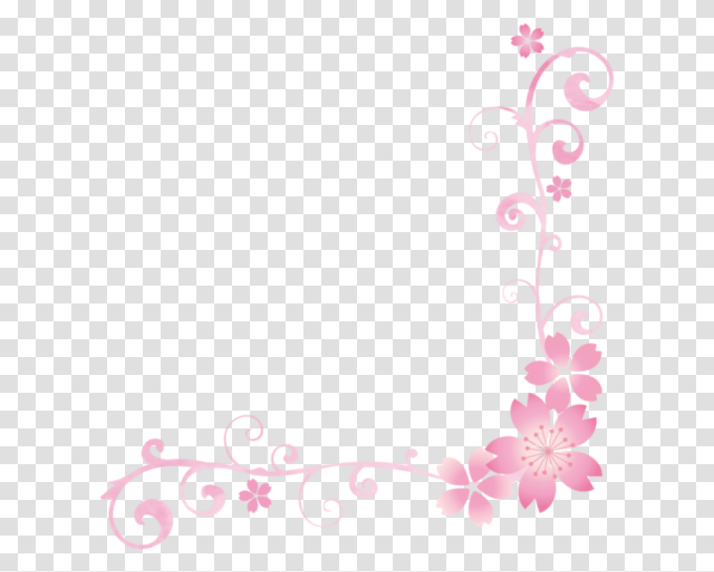 Clip Art Molduras Flores Flower Frame Pink, Floral Design, Pattern, Plant Transparent Png