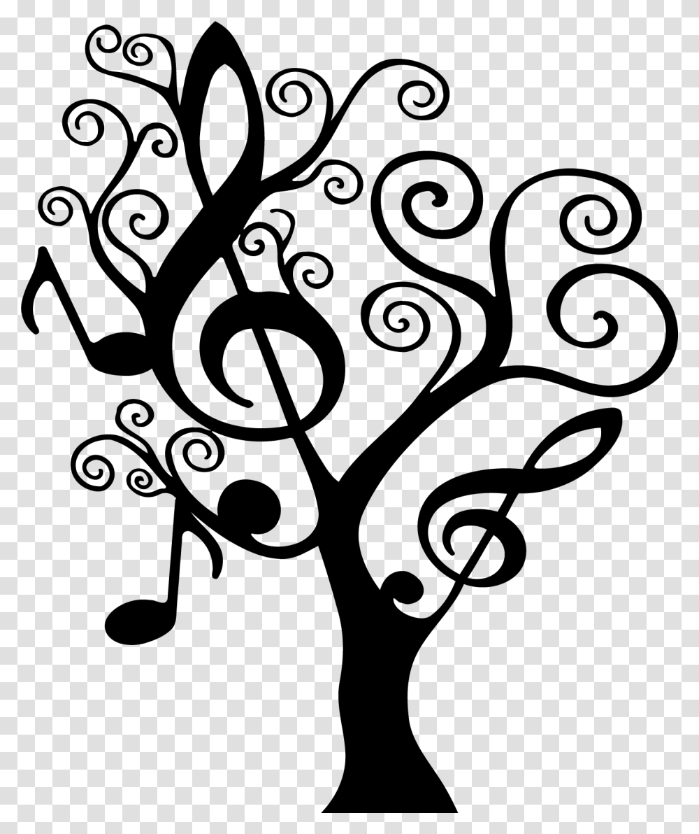 Clip Art Music Wall Decal Backgrounds Music Tree, Floral Design, Pattern, Stencil Transparent Png