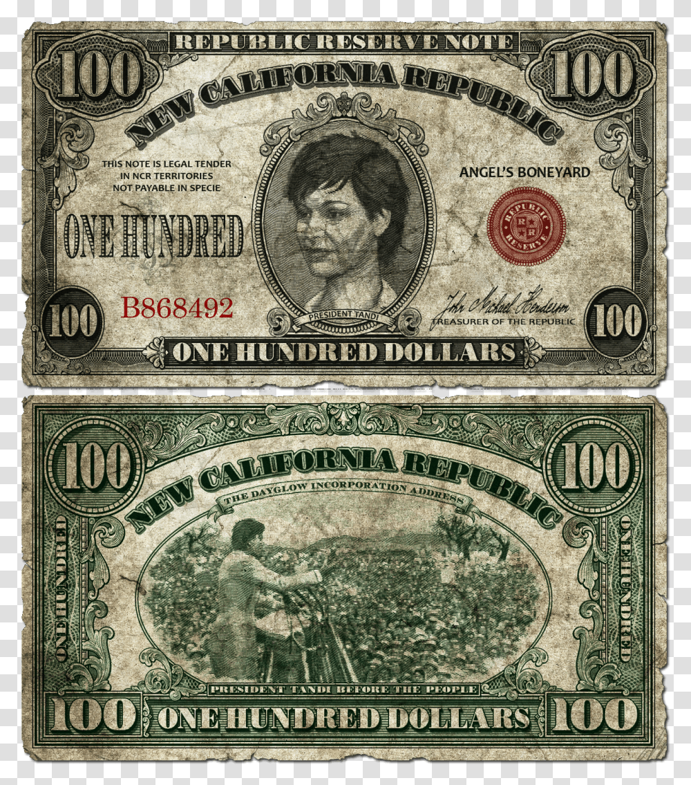 Clip Art Ncr Fallout Wiki New California Republic Money, Dollar, Passport, Id Cards, Document Transparent Png