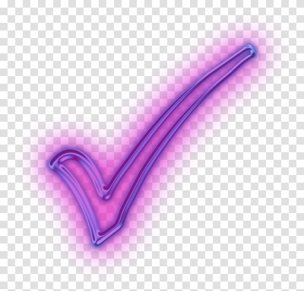 Clip Art Neon Checkmark Symbol Purple Check Mark, Light, Smoke Pipe Transparent Png