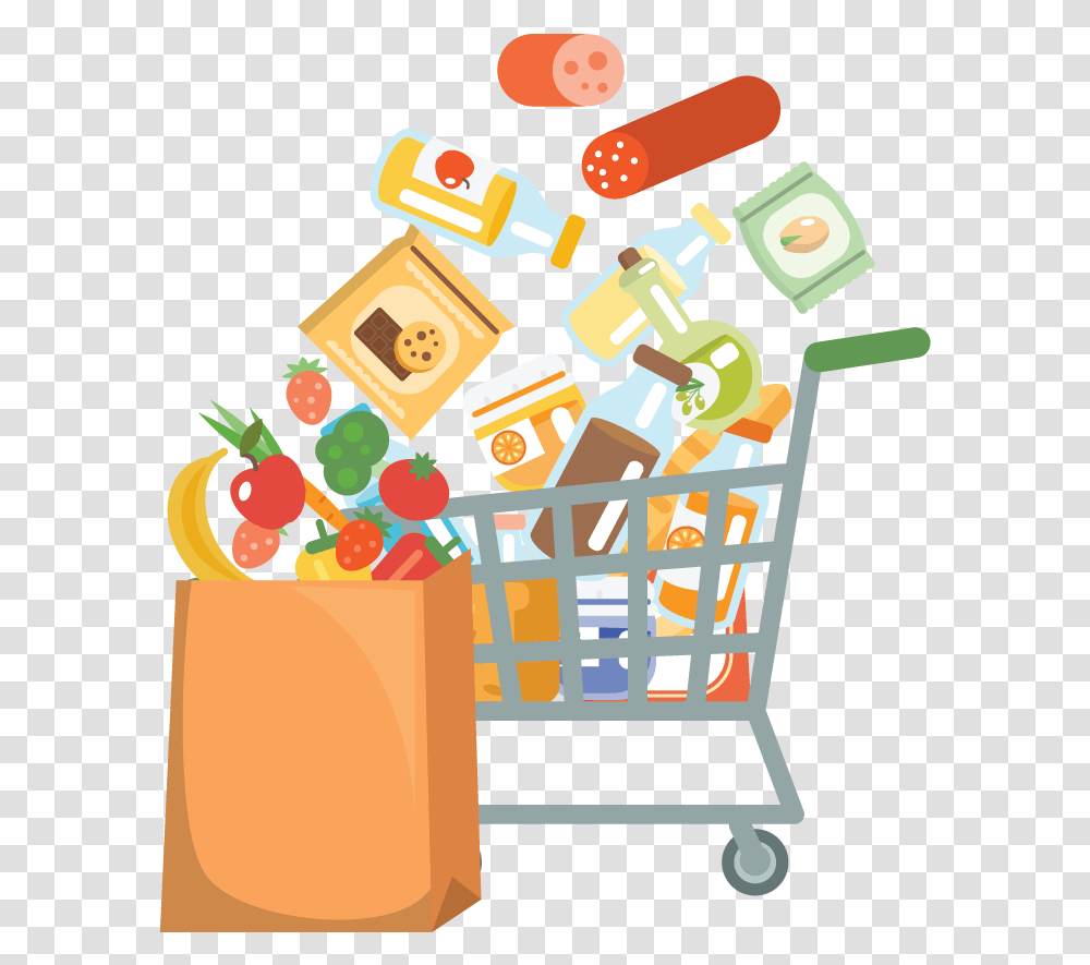 Clip Art Non Perishiable Foods, Shopping Cart Transparent Png