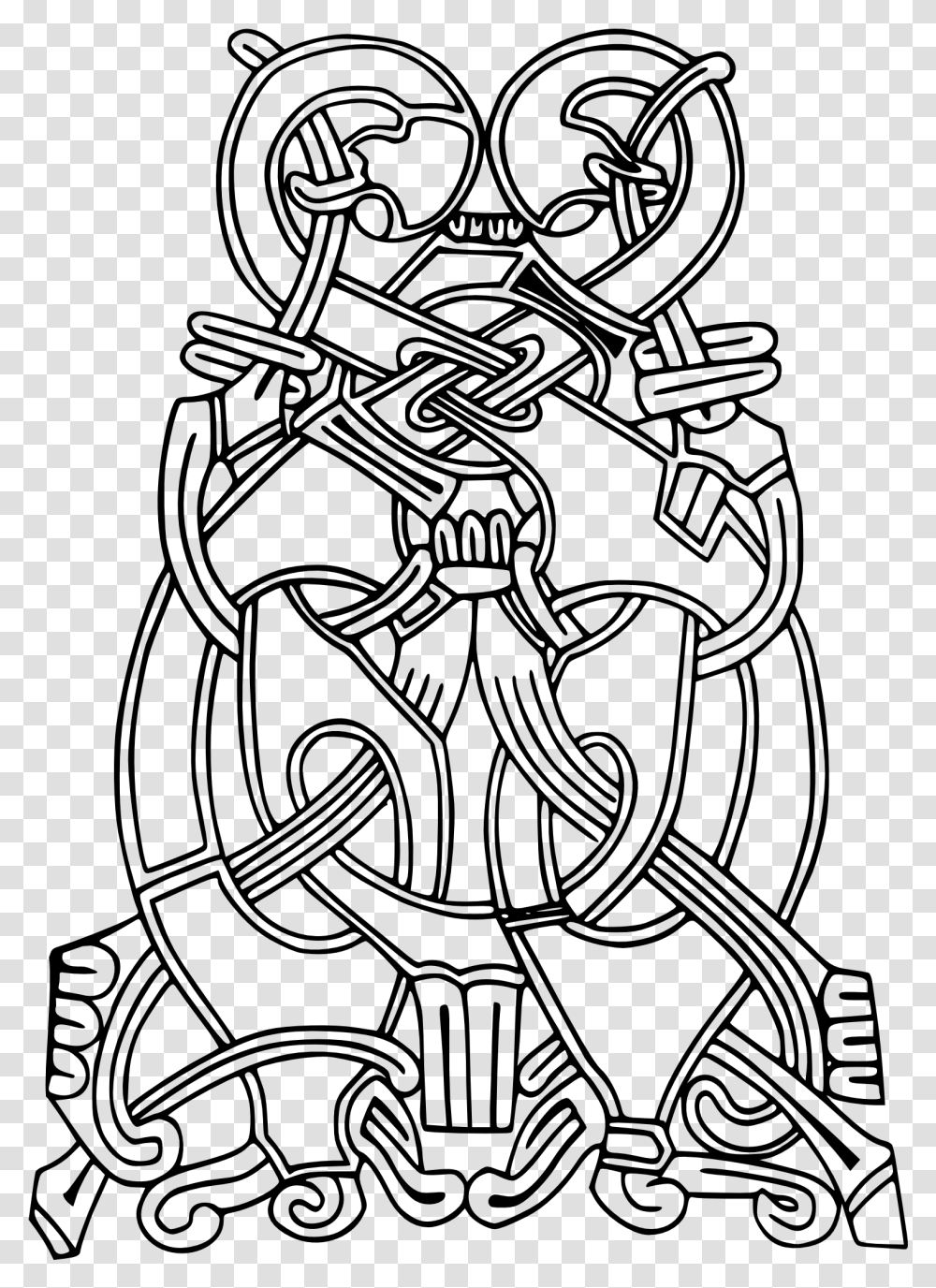 Clip Art Norse Drawing Viking Art Oseberg Style, Gray, World Of Warcraft Transparent Png