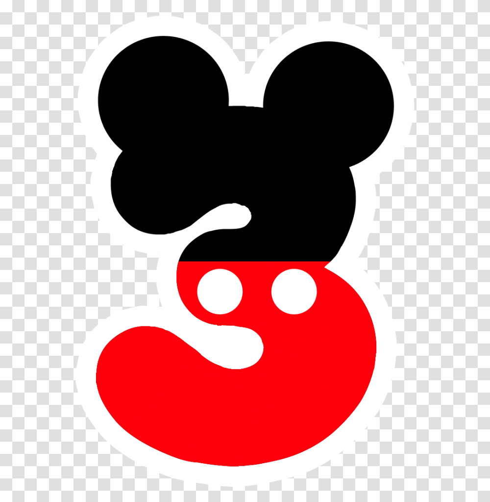 Clip Art Numeros Mickey 3rd Birthday Mickey Mouse, Alphabet, Logo Transparent Png