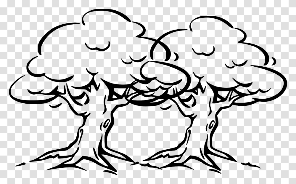 Clip Art Oak Tree Outlines Big Tree Drawing Easy, Gray, World Of Warcraft, Halo Transparent Png