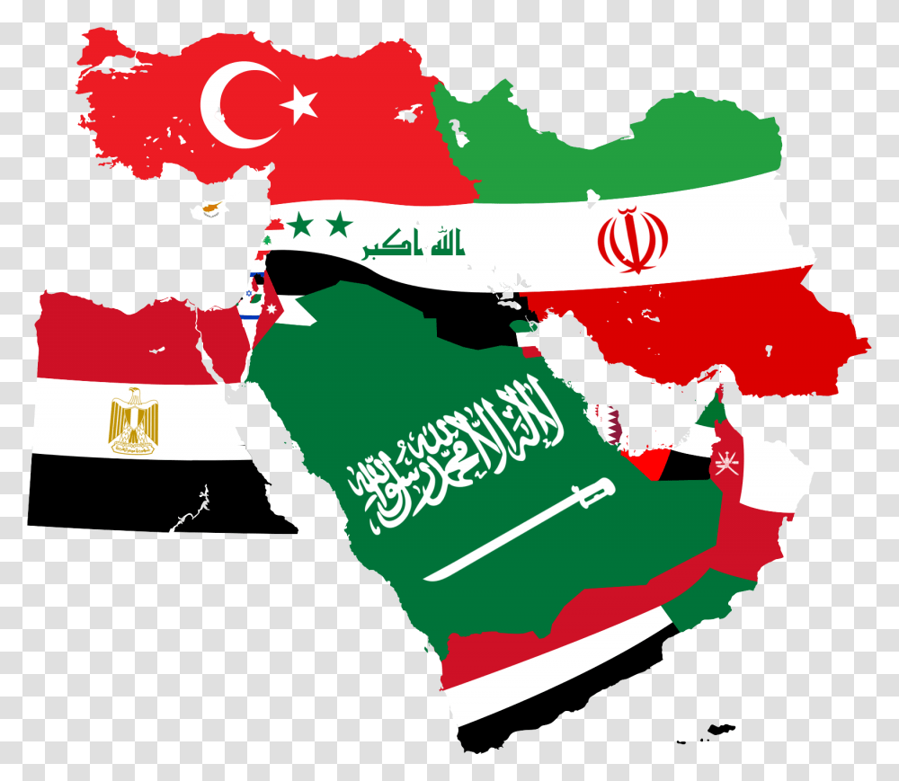 Clip Art Oc Inspired By The Middle East Map With Flags, Poster, Advertisement Transparent Png
