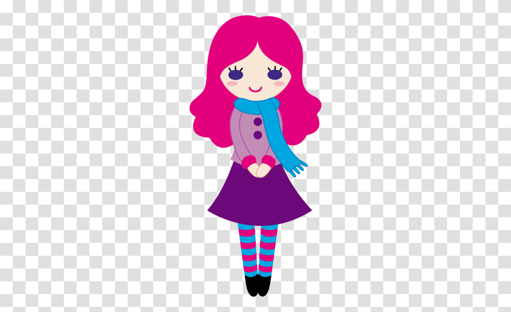 Clip Art Of A Cute Pink Haired Girl Wearing A Skirt Stockings, Person, Outdoors, Face Transparent Png