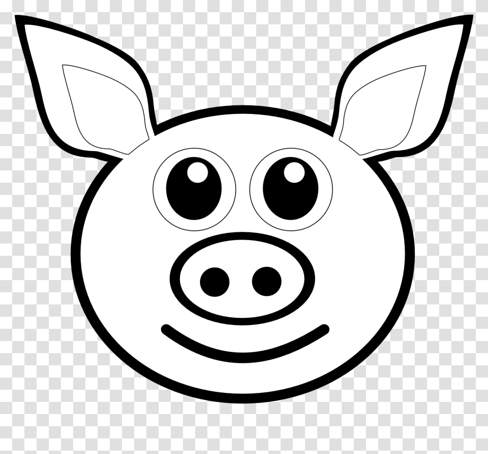 Clip Art Of A Pig, Stencil, Animal, Mammal Transparent Png