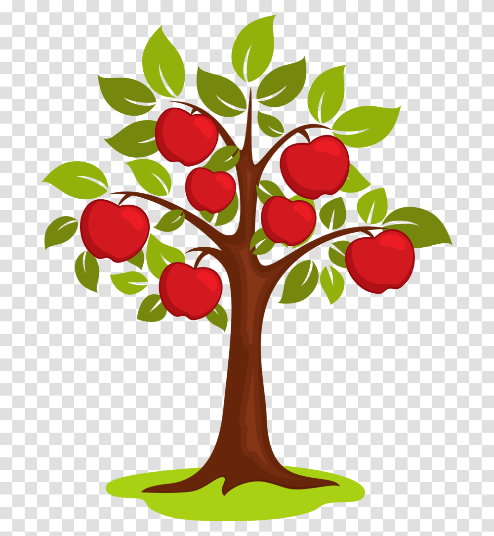 Clip Art Of Apple Blossom Winging, Plant, Fruit, Food, Tree Transparent Png