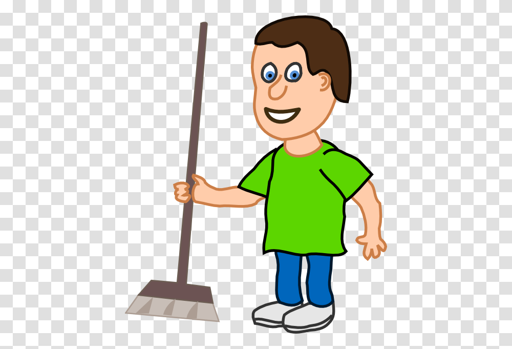 Clip Art Of Boy, Broom, Person, Human Transparent Png