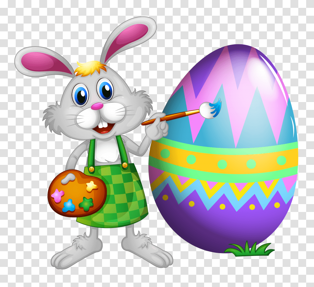Clip Art Of Easter Bunny Easter Easter Bunny, Egg, Food, Easter Egg, Toy Transparent Png