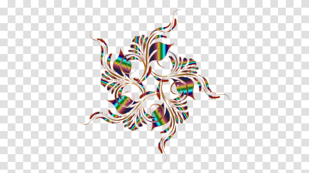 Clip Art Of Flower Shape With Colorful Lines Free Svg Illustration, Pattern, Ornament, Fractal, Bracelet Transparent Png