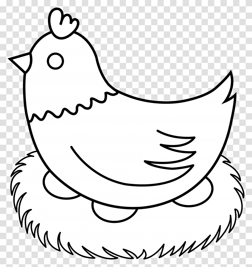 Clip Art Of Hen, Chicken, Poultry, Fowl, Bird Transparent Png