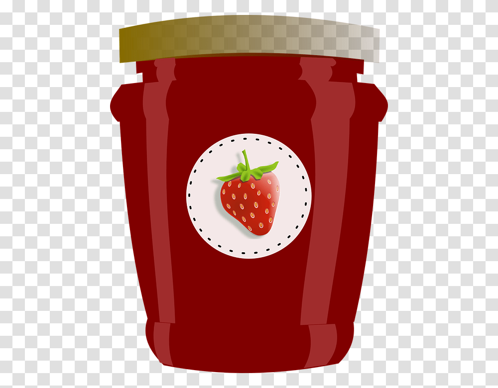 Clip Art Of Jam, Strawberry, Fruit, Plant, Food Transparent Png