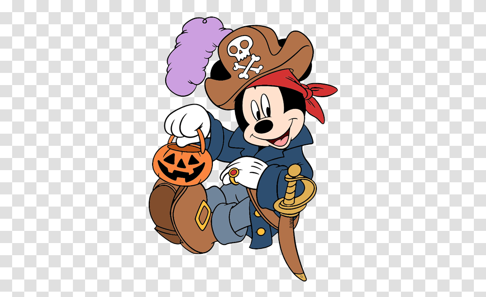 Clip Art Of Mickey Mouse As A Pirate Trick Or Treating, Plant, Halloween, Produce, Food Transparent Png