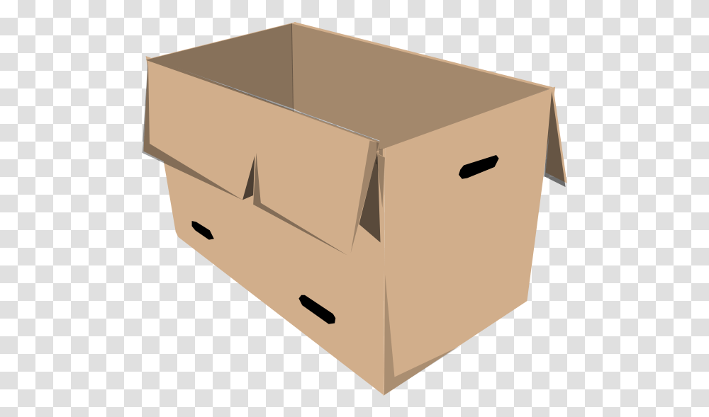 Clip Art Of Open Recyclable Cardboard Box Box Clip Art, Furniture, Carton, Drawer Transparent Png